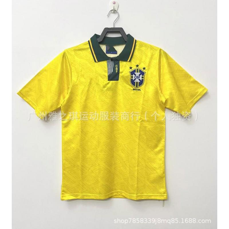 Brazil Retro Football Jerseys Short Sleeve Men Women Sports Training
