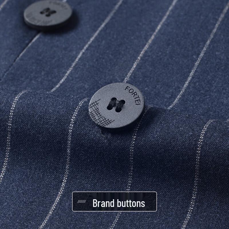 Мужской полосатый двубортный костюм-тройка FORTEI