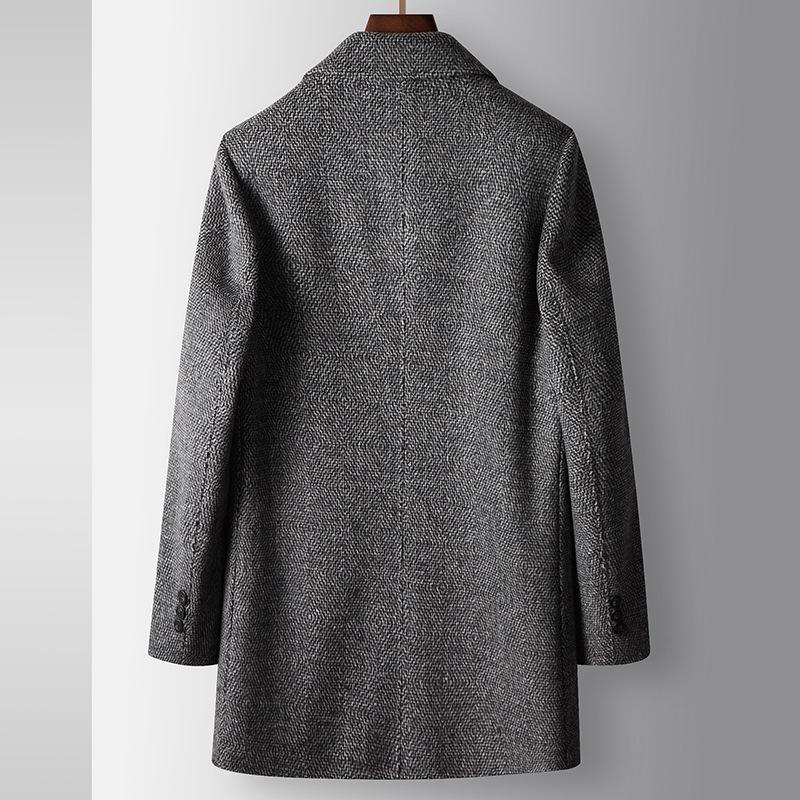 Мужское шерстяное пальто Mulberry Silk, модели на осень и зиму, с подкладкой, с воротником-стойкой, молодежное деловое двухстороннее шерстяное пальто