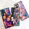 Чехол для телефона с узором «Цветок бабочки» для Samsung Galaxy S26 S25 S24 S23 S22 S21 S20 Ultra Plus FE 5G Черный Мягкий ТПУ