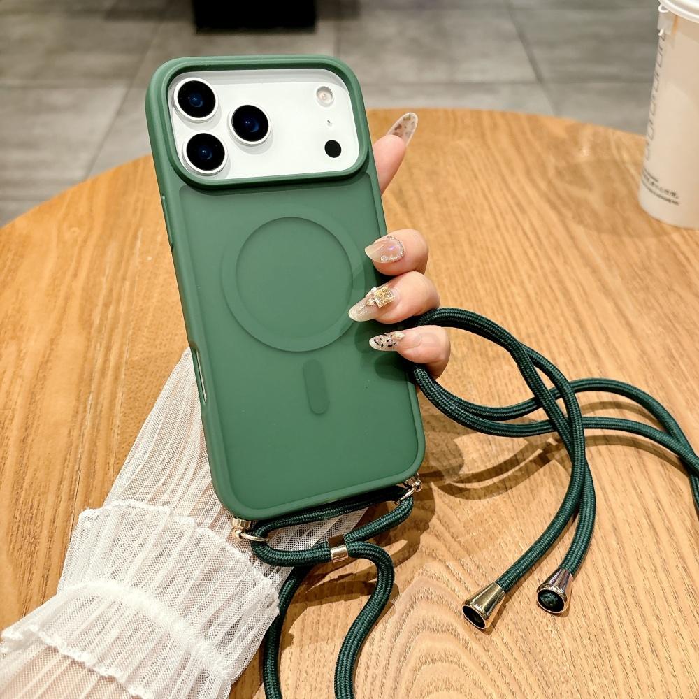 Ремешок-шнурок через плечо Матовый Магнитный Для чехла Magsafe Для iPhone 17 Pro Max 16 15 14 Plus 13 12 11 XR Беспроводная зарядка Чехол