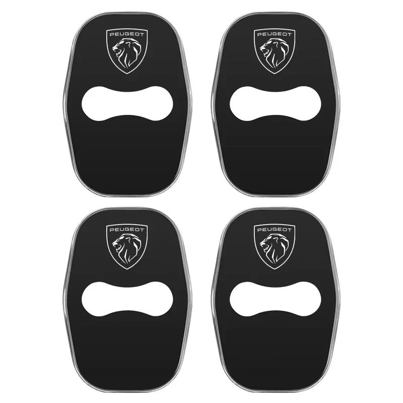 Car Sticker 2025 Hot 4Pcs Stainless Steel Car Door Lock Cover Stickers For Peugeot 208 3008 407 2008 508 206 308 307 Interior Au