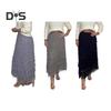 Women Midi Skirt Elastic High Waist Multi Layer Mesh Yarn Long Skirt Solid Color Slimming Style Versatile Skirt