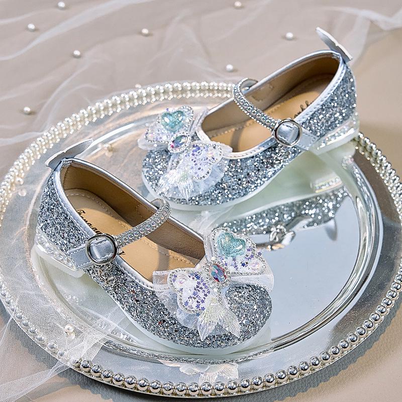 Новые Хрустальные Туфли-Хвост Русалки для Девочек 2025 года с Мягкой Подошвой и Высоким Каблуком, Идеальны для Вечерних Платьев