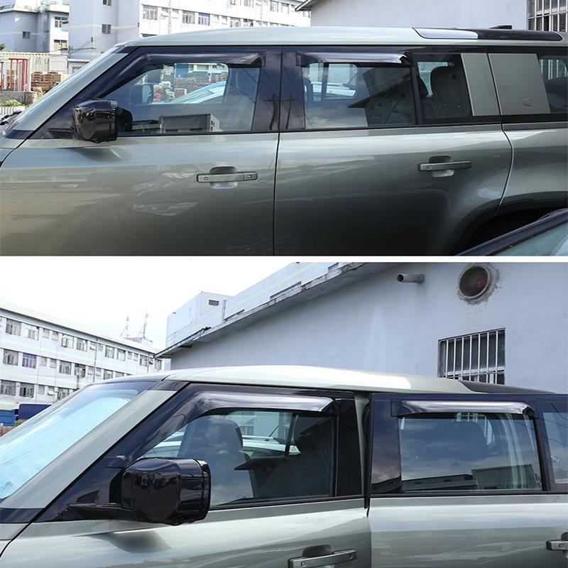 FOR Land Rover Defender 90 110 Car Window Rain Cover Window Visors Deflector Smoke Sun Rain Guard Deflector Car Accessories