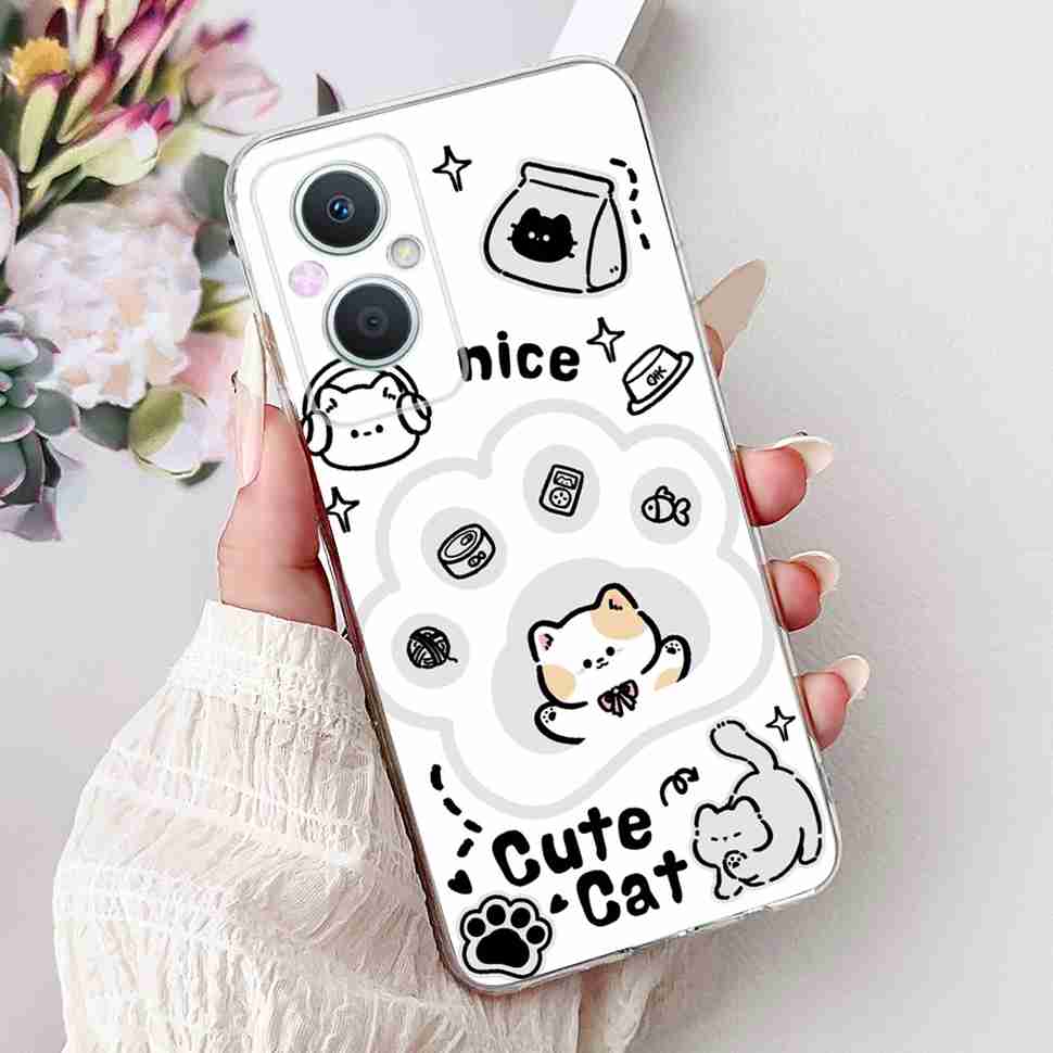 Для Oppo A96 5G 6.43" PFUM10 Чехол PHA120 Роскошный Любовь Милый Кот ТПУ Мягкий Силиконовый Чехол Для Oppo Reno7 Z 5G CPH2343 Корпус Телефона