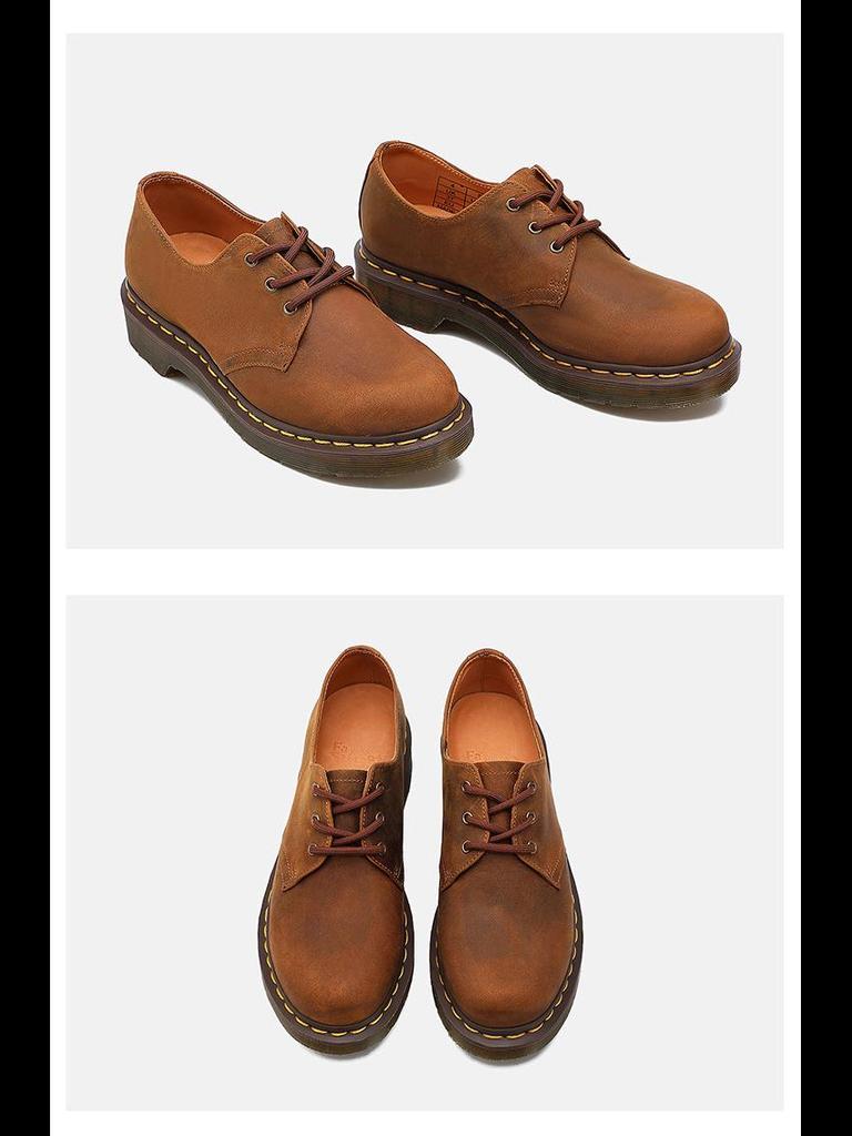 Women's Dr. Martin Japanese College Style Leather 1461 Shoes - Yang Mi Low-Top, Unisex 3-Hole Design