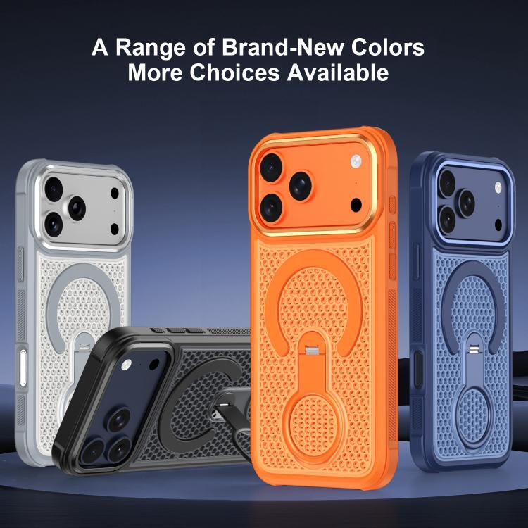 Colorful Hollow‑Cut Cooling Magnetic Phone Case 360° Rotatable Ring‑Holder Anti‑Drop Protective Shell Heat‑Dissipation Cover For iPhone