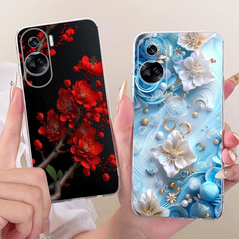 Чехол для Honor 90 Lite CRT-NX1 Стильный Чехол с Рисунком Цветов и Бантом Мягкий Тонкий Чехол для Телефона Для Honor 90 Pro Honor90 Lite 90Pro Fundas