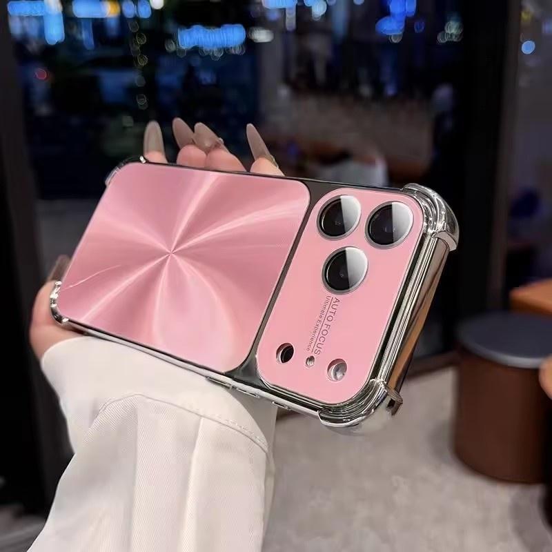 Роскошный чехол с покрытием, текстурой CD, лазерной эстетикой для iPhone 17 Air 16 15 14 13 Pro Max Plus, ослепляющий, цвета Аврора, броня, противоударная крышка