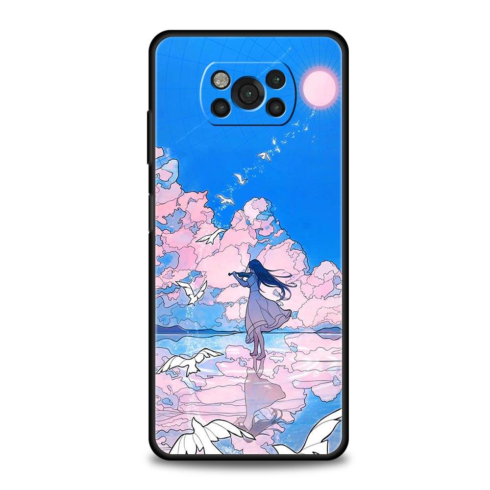 Летний чехол Sky для чехла телефона для Xiaomi Poco X6 X5 Pro X4 X3 NFC F5 Pro F4 F3 GT M5 M4 Pro 5G M3 C51 C50 C55 Чехол