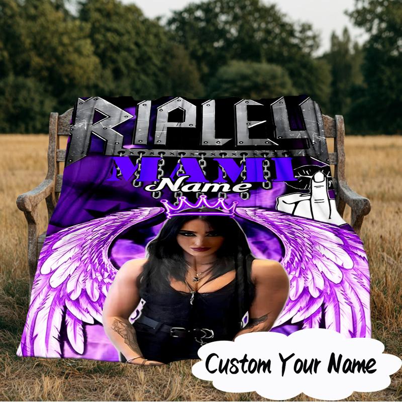 Custom Name Rhea Ripley wrestling Blanket Ideal Bedding Blanket Perfect for Travel, Camping, Living Rooms, Offices, Sofas, Fan Christmas gift