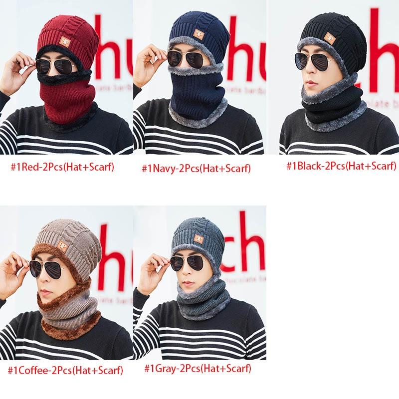 Зимняя мужская женская теплая лыжная шапка-бини шерстяной вязаный снежный головной убор шапка-череп шарф балаклава