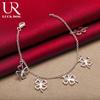 925 Sterling Silver Four Leaf Three Leaf Pendant Chain for Fashionable Wedding Jewelry
