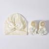 Lace Bowknot Baby Hat Socks Set Anti-Slip Sole Baby Girl Headwrap Set  For Newborn