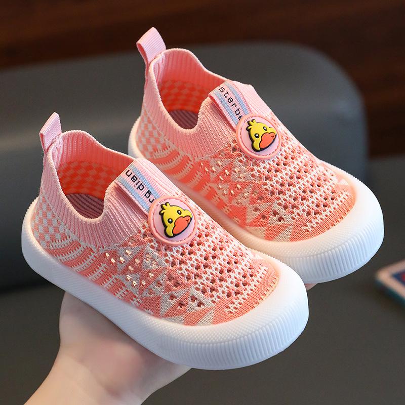 Дышащие сетчатые слипоны для детей Flyknit с полыми элементами - Нескользящая мягкая подошва, повседневная обувь для малышей