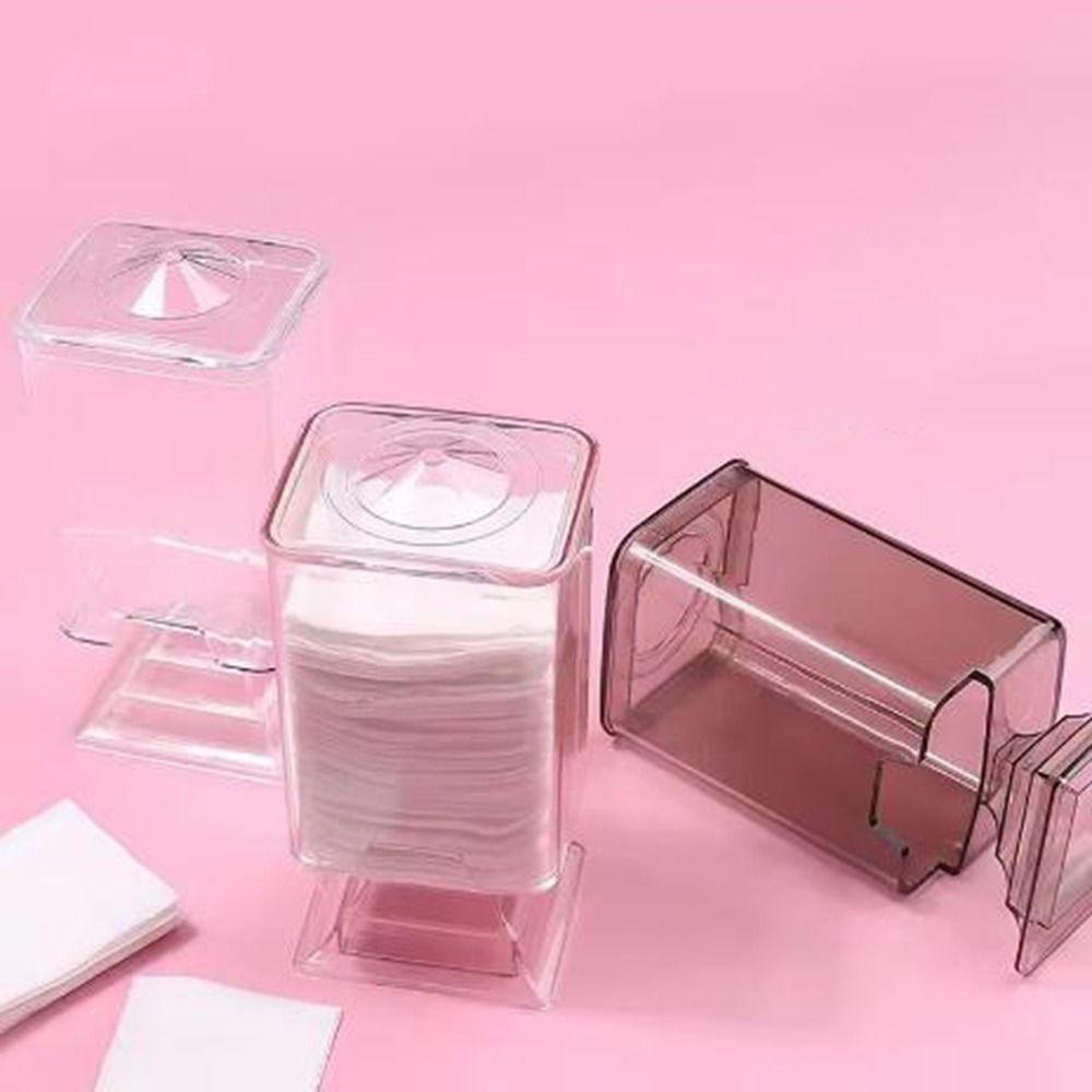 Sealed Cosmetics Cotton Pad Holder Plastic Makeup Pads Container Makeup Cotton Pad Box for Bedroom
