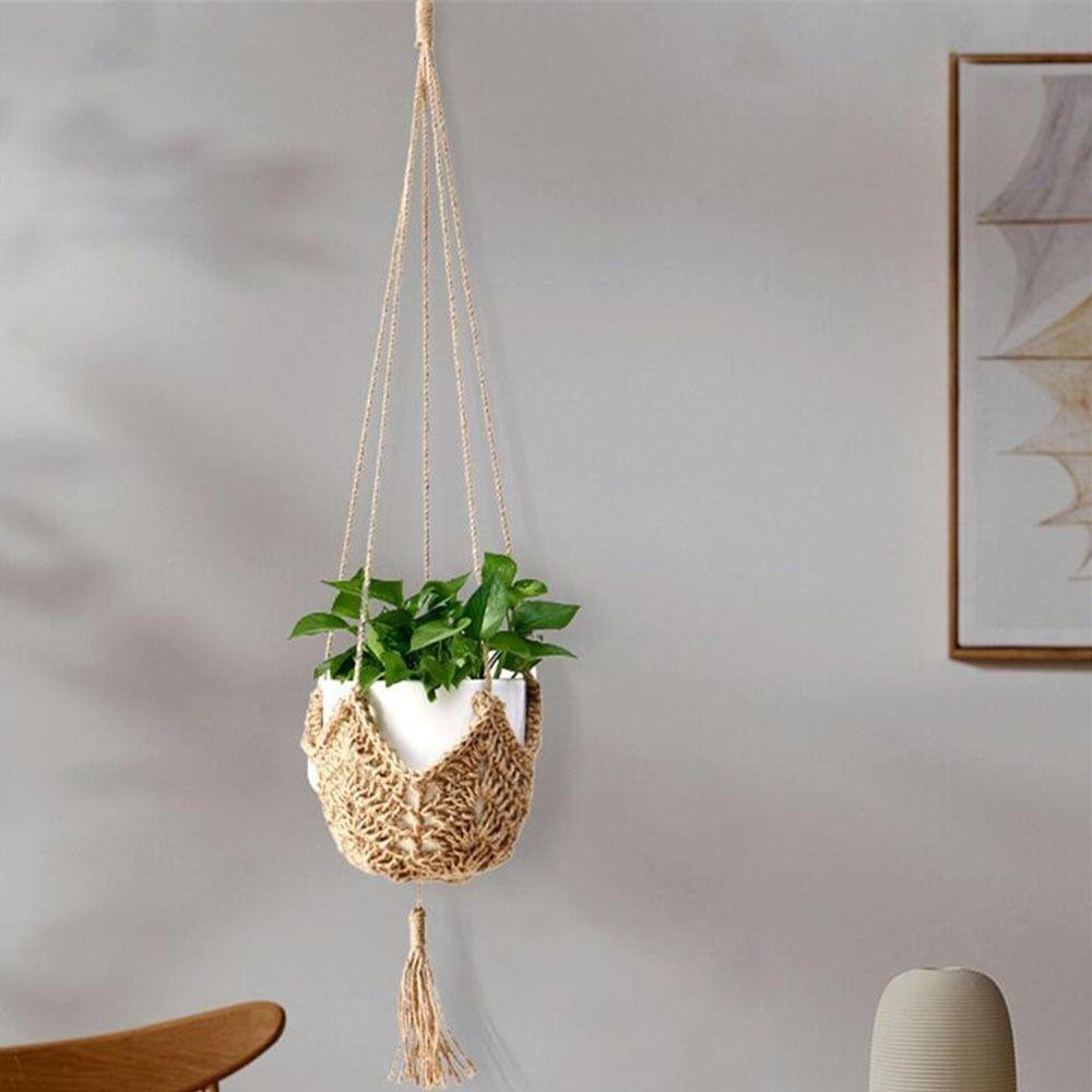 Sturdy Macrame Flower Pot Hanging Basket Hat Shaped Plant Hanger Nordic Hanging Planter Plant