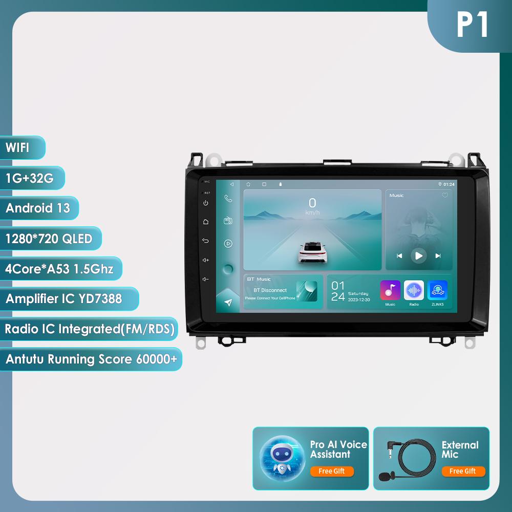 OSSURET Android13 Car Radio for Mercedes Benz W169 W245 B200 W906 Sprinter W639 Vito Multimedia Video Player GPS Carplay Auto Navigation Intelligent