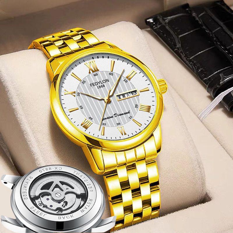 Watch Men's True Tourbillon Fully Automatic Non-Mechanical Watch Double Calendar Waterproof Brand Trendy Men's Watch