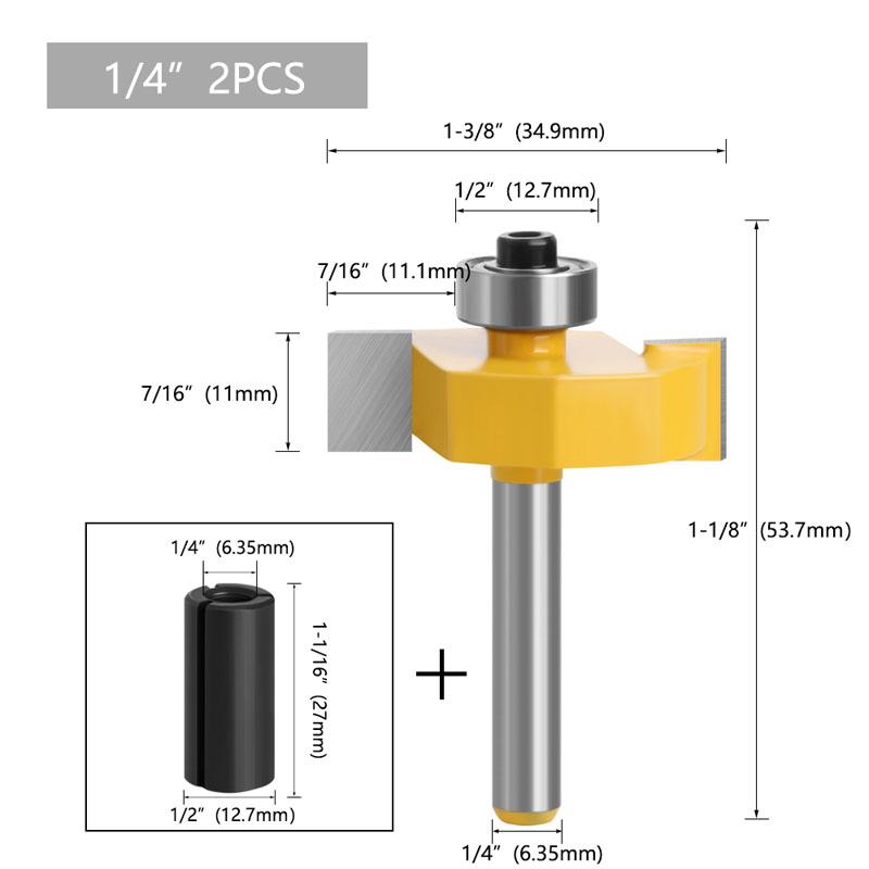 6 мм 1/4 дюйма хвостовик Т-образный паз фреза с подшипником долбежный фрезерный станок Т-типа рифленые столярные инструменты для дерева