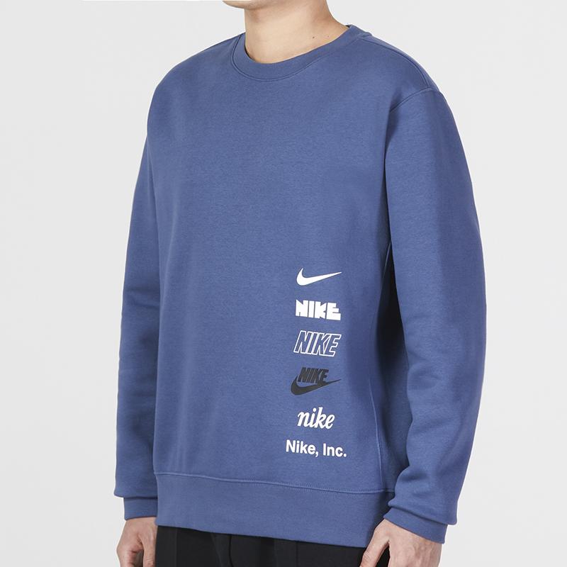 Nike Клубная флисовая толстовка с круглым вырезом и мини-логотипом, мужские топы Phenom-Blue DX0782-491