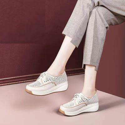 Новые удобные весенние и осенние туфли-бобы с отверстиями, женская обувь Le Fu