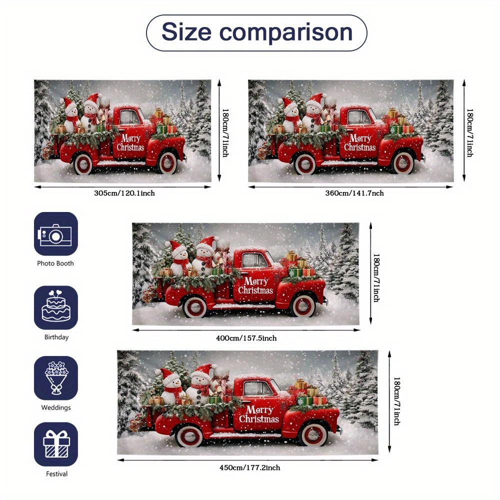 1 holiday red truck with snowman and gift garage door cover