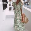 Dress Summer Women's Print Short Sleeve V-neck Dress