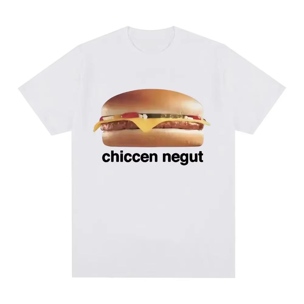 Chiccen Negut Funny Meme Graphic Printed T Shirt Fashion Roundneck Short Sleeve Casual T Shirts Women Clothing Outdoor Sports