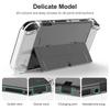 For Nintendo Switch OLED Transparent Crystal Case Hard PC Split Protective Cover with Kickstand