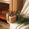 Plush Candy Cane Decor Christmas Pick, Red White Green Stem, Branch for Vase Filler, Wreath, Xmas Tree Decoration Filler