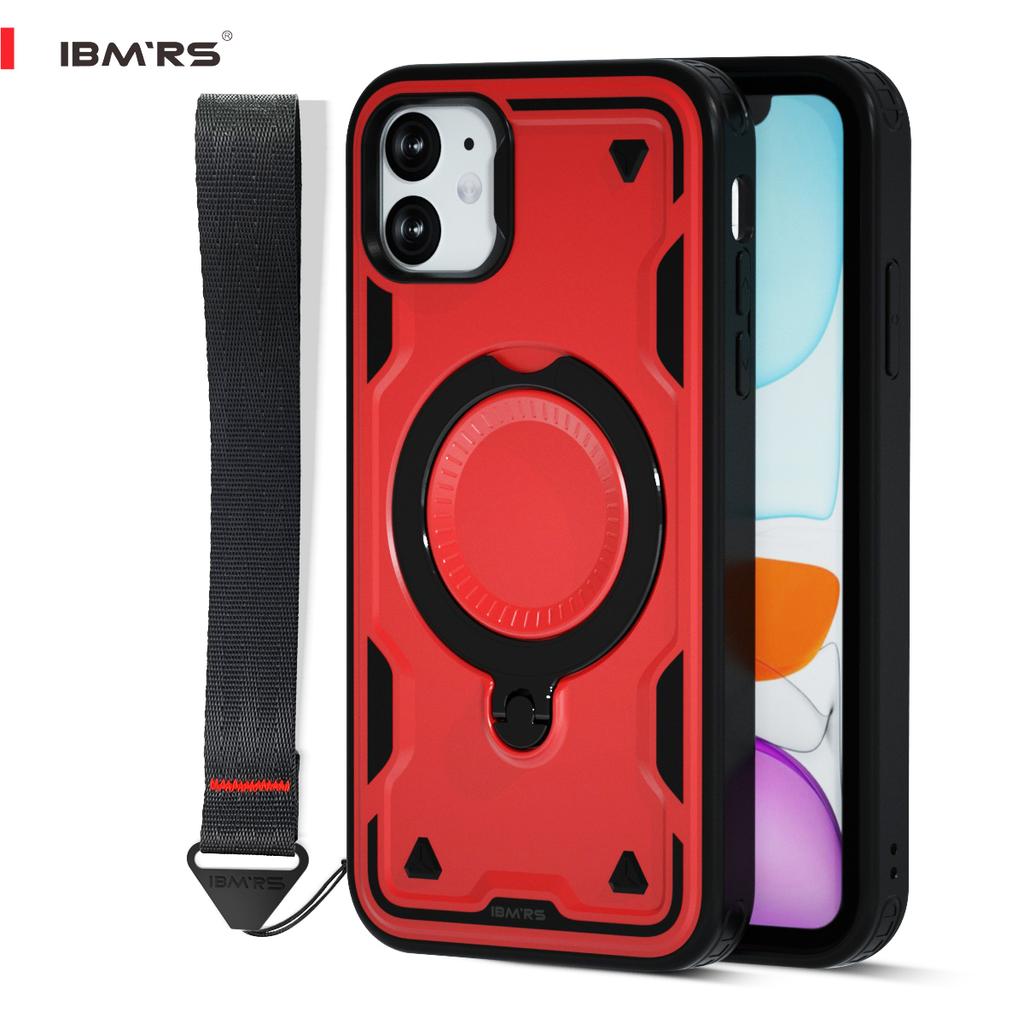 Чехол IBMRS для iPhone XR противоударный [магнитный] с подставкой и шнурком | Совместимость с IBM RS