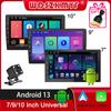 Новый 4-ядерный 2-диновый автомобильный радиоприемник Androidauto Carplay Android 13 4G GPS Car Audio 7"/9"/10" WIFI BT IPS Автомобильный мультимедийный проигрыватель