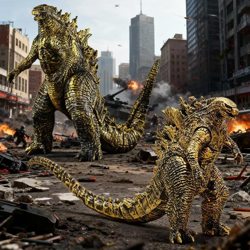 Король Монстров Золотой Цвет Годзилла Фильм Фигурка Действия Мягкая Резина ПВХ Модель Подвижные Суставы Динозавр Детские Игрушки Подарок