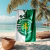 proof beach towel with Sporting CP logo pattern - soft,absorbent,quick-drying,machine washable - perfect for swimming,camping,bathing