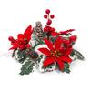 Plastic Christmas Wreath Artificial Flower Pine Candlestick Garland  Dining Table