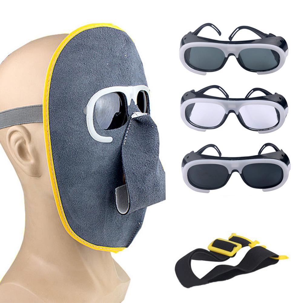 Очки из коровьей кожи Очки для защиты труда Сварочные очки Защитная маска для лица-призрака Головной убор Маски для сварки из коровьей кожи