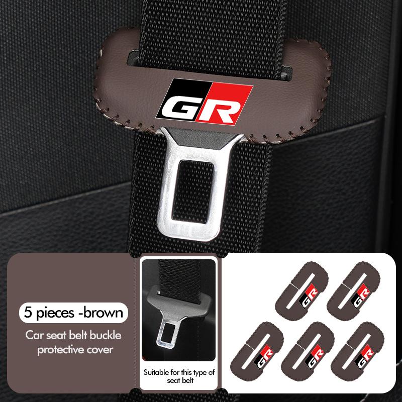 MZD1 For Toyota Car Seat Belt Buckle Plug Leather Car Seat Belt Clip Protective Covers Crown GR Corolla YARIS Auris C-HR Hilux Vios