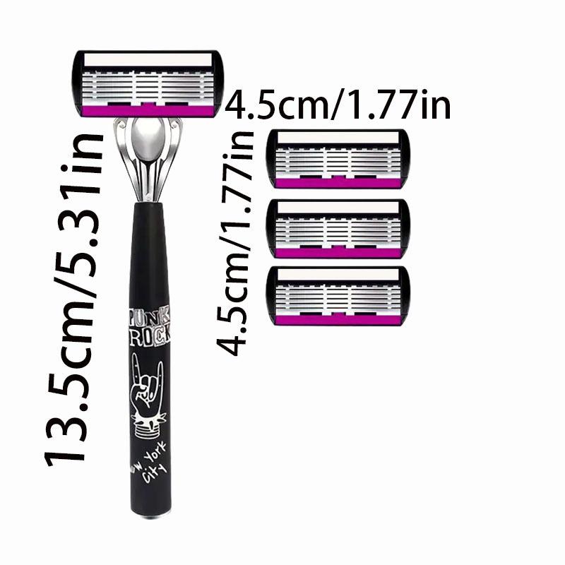 Six-Layer Razor Blade Shaver with Metal Holder for Hair Removal