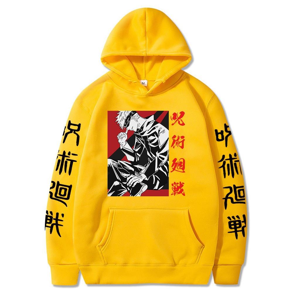 Jujutsu Kaisen Mantra Back, Perimeter Loose Print Hooded Sweater Hooded Sweatshirt For Men And Women