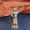 Style Vintage Brass Egyptian Doghead Anubis Holder Decoration Ornament Sculpture Home Office Desk Ornament Collection Gift