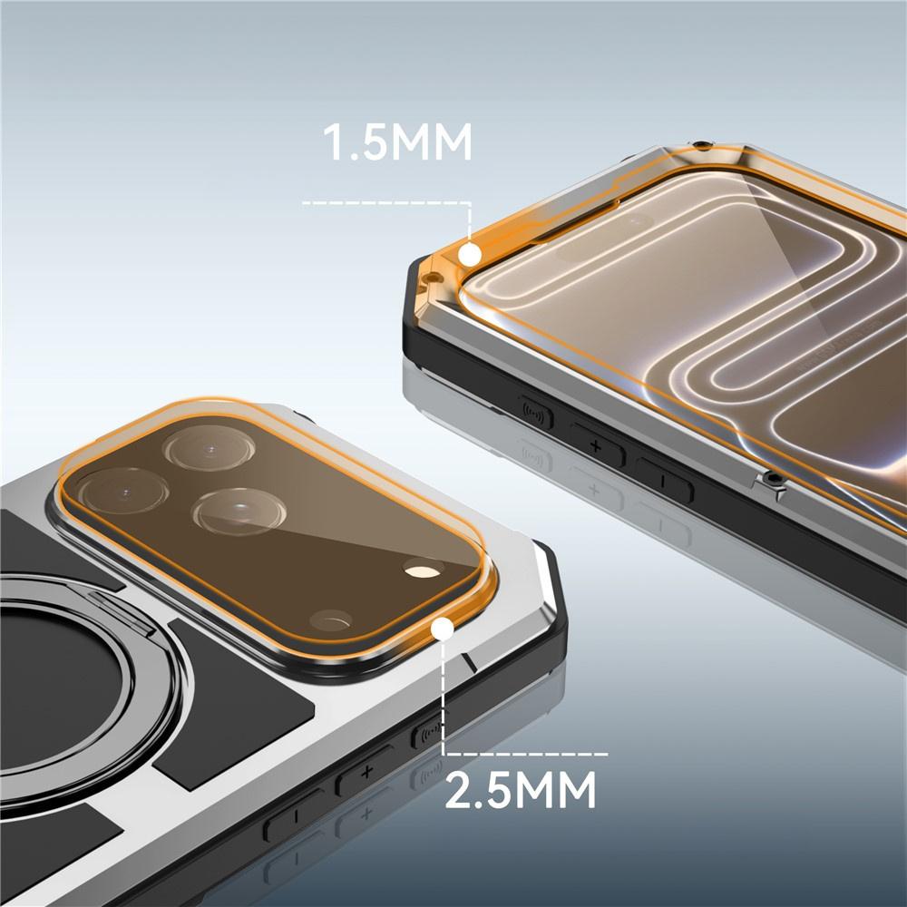 iPhone 17 Pro Max Armor Case, R-JUST, for MagSafe, with Stand, Silver
