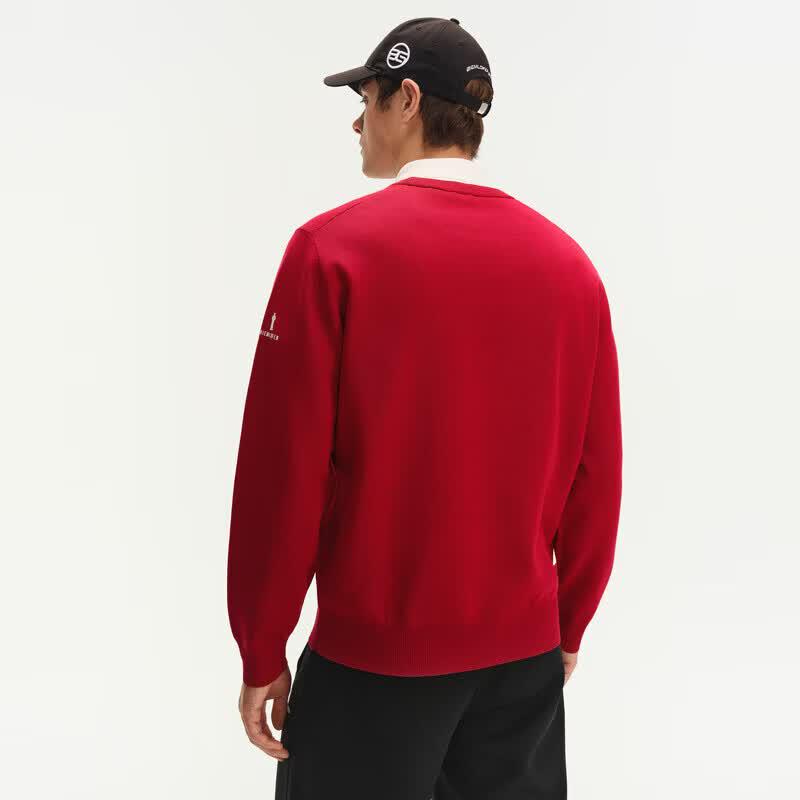 Мужской вязаный свитер Biyinlefen Golf YONI, издание к Китайскому Новому году, с эластичными волокнами