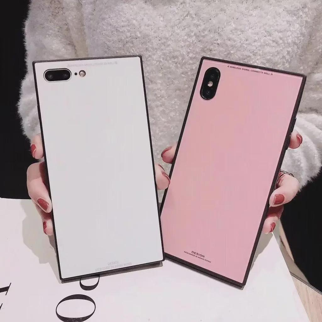 Квадратный защитный чехол для Apple 14 Pro/Max: Сплошной цвет, стеклянный корпус, полная мягкая защита 13 Pro под прямым углом