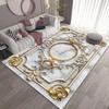 Ковер в скандинавском стиле, роскошный, для гостиной, белый с золотым, декоративный, для диванной зоны, нескользящий коврик для пола, для дома, спальни, прихожей, мягкие ковры
