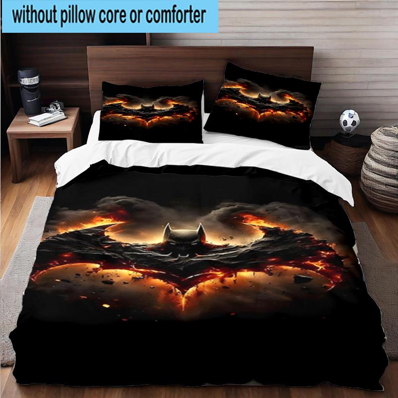3PCS Dark Knight Rising Bedding Set,Including 1pc Duvet Cover And 2pcs Pillowcases Perfect for Bedroom, Dormitory, Fan Christmas gift
