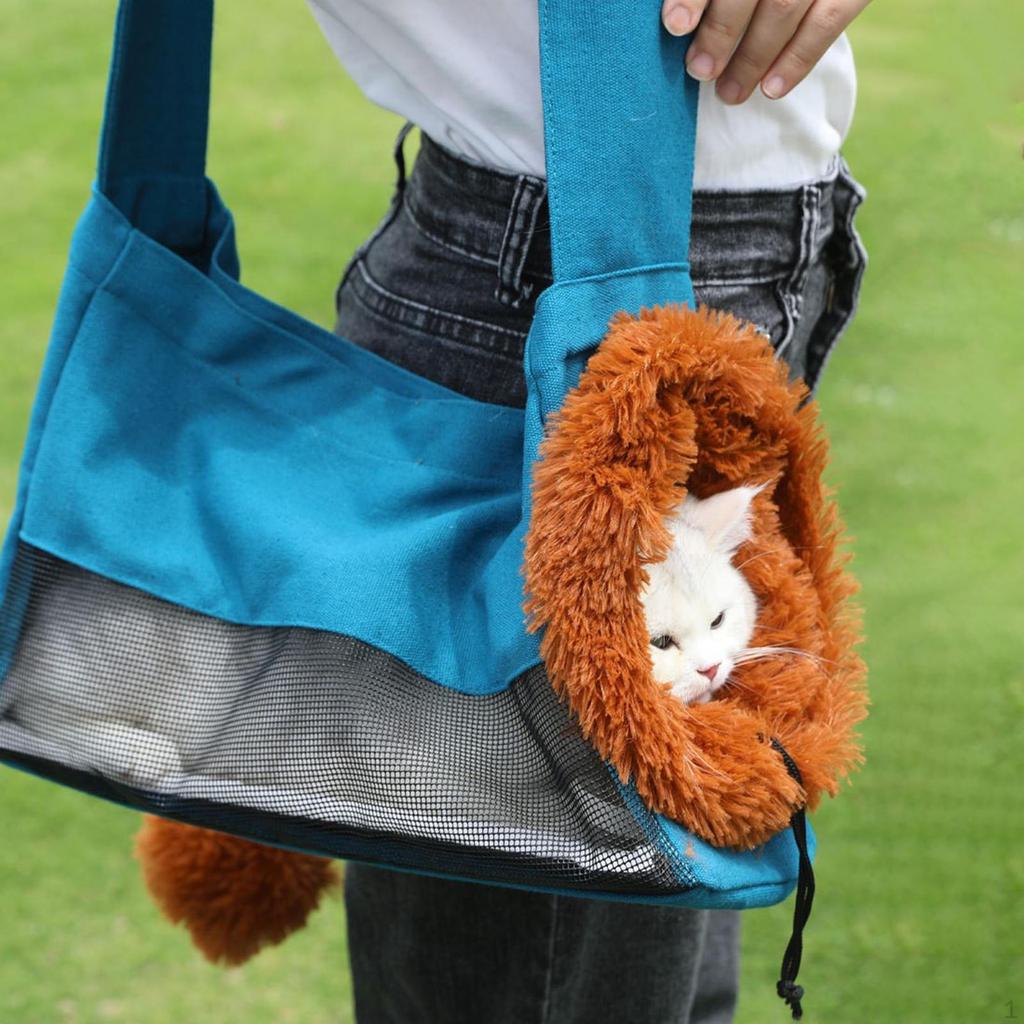 Холщовая маленькая сумка-переноска для домашних животных, дорожная транспортная портативная сумка для котенка, через плечо