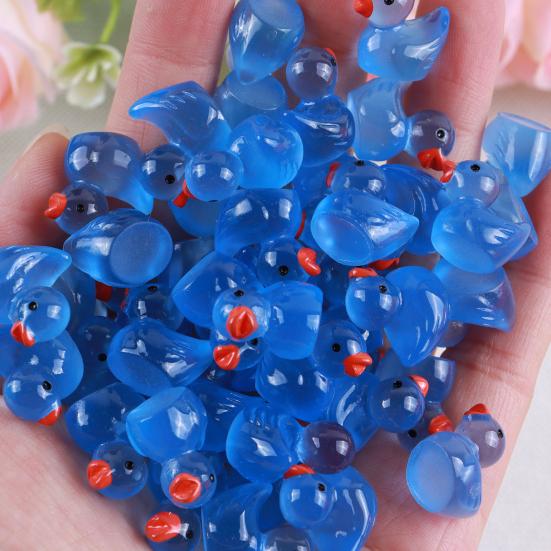 20 шт., светящиеся в темноте мини-утки, украшения в виде утки из смолы, очаровательные скульптуры утки для сада, украшения дома, вечеринки