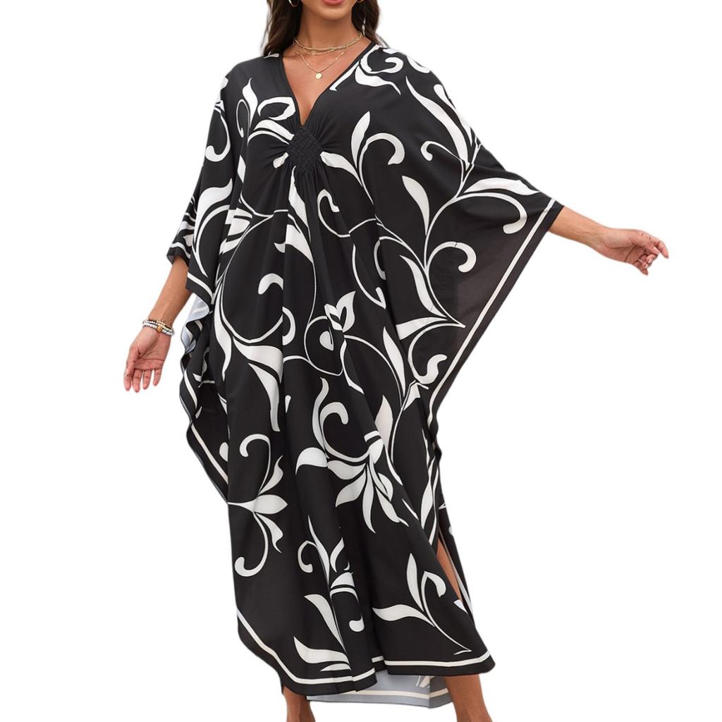 Women's Dress, Colorful Floral Prints, Vacation Loose Robe, Bikini, Sun-protective Smock